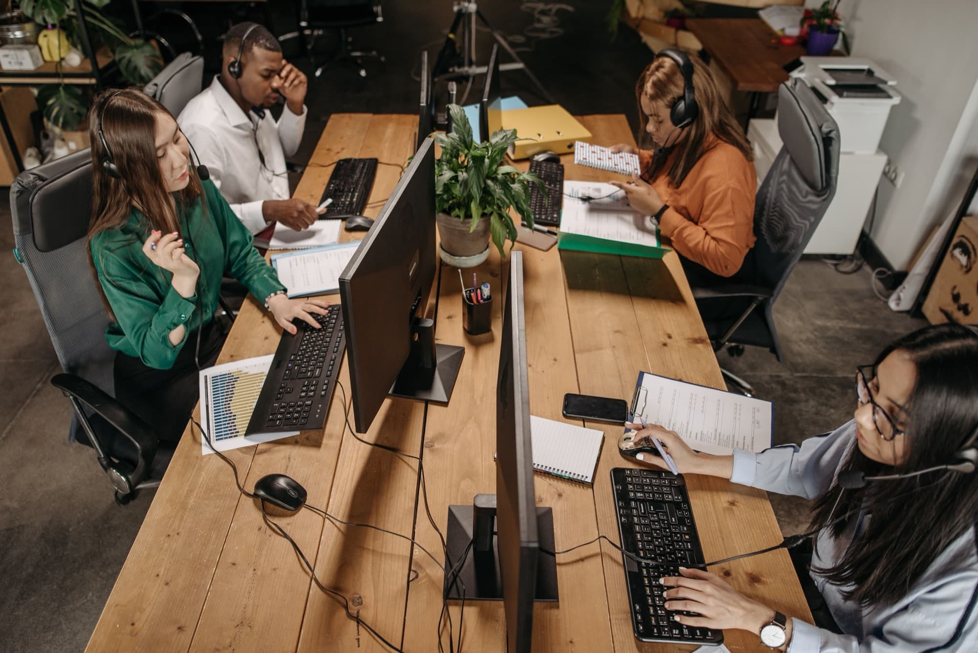 IT professionals working together in a modern office